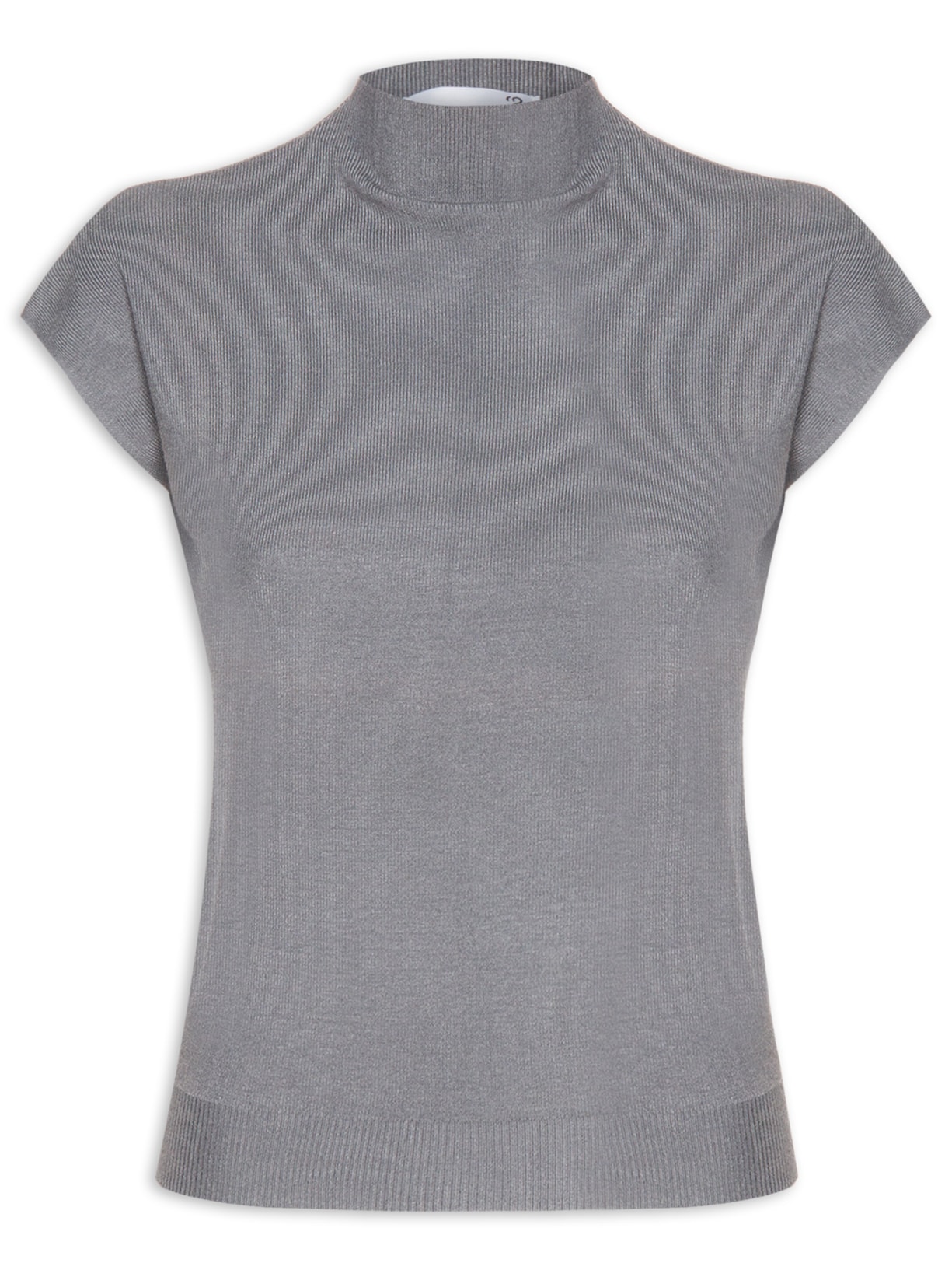 Blusa Feminina Manga Japonesa em Tricot - Cinza