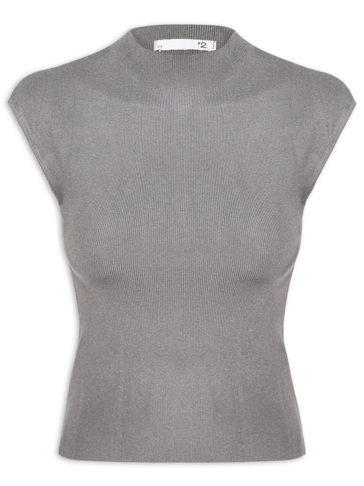 Blusa Feminina Manga Japonesa Em Tricot - Cinza