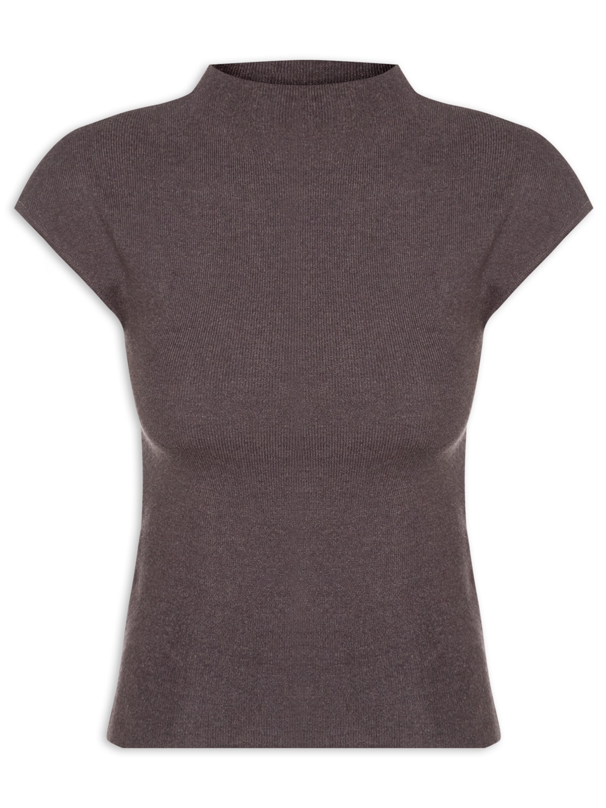 Blusa Feminina Manga Japonesa Em Tricot - Cinza