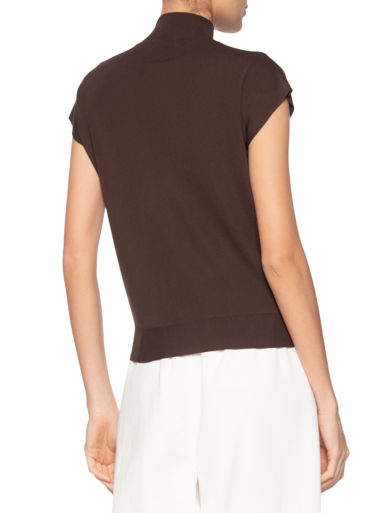 Blusa Feminina Manga Japonesa Em Tricot Marrom '2Essential