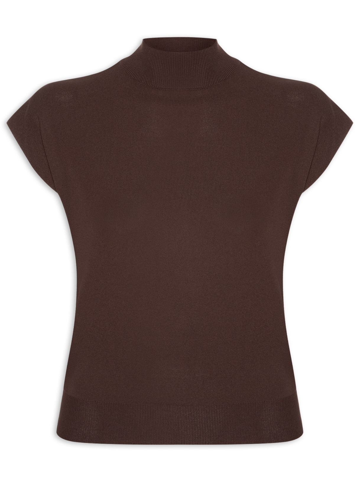 Blusa Feminina Manga Japonesa Em Tricot Marrom '2Essential