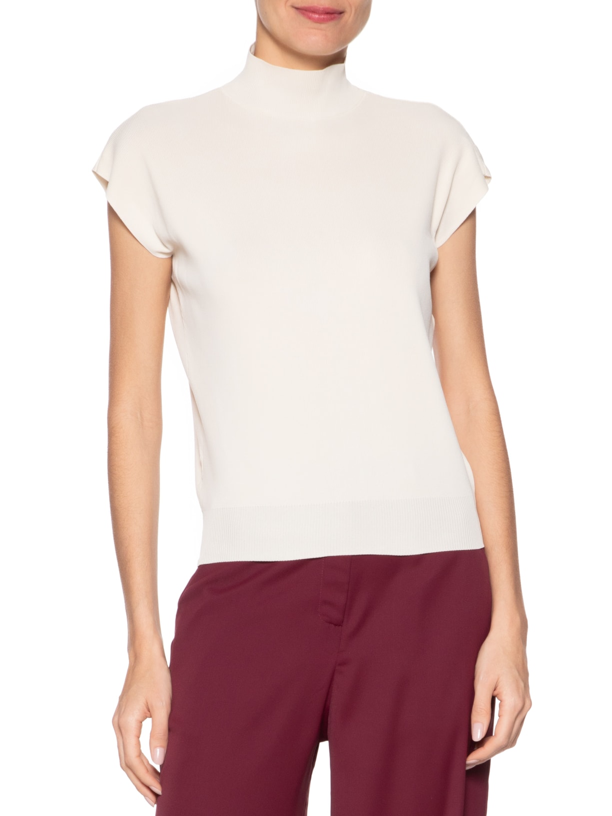 Blusa Feminina Manga Japonesa Em Tricot Off White '2Essential