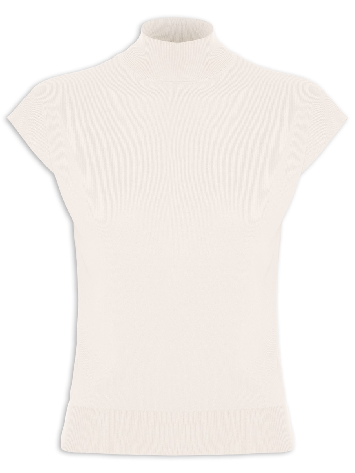Blusa Feminina Manga Japonesa Em Tricot - Off White