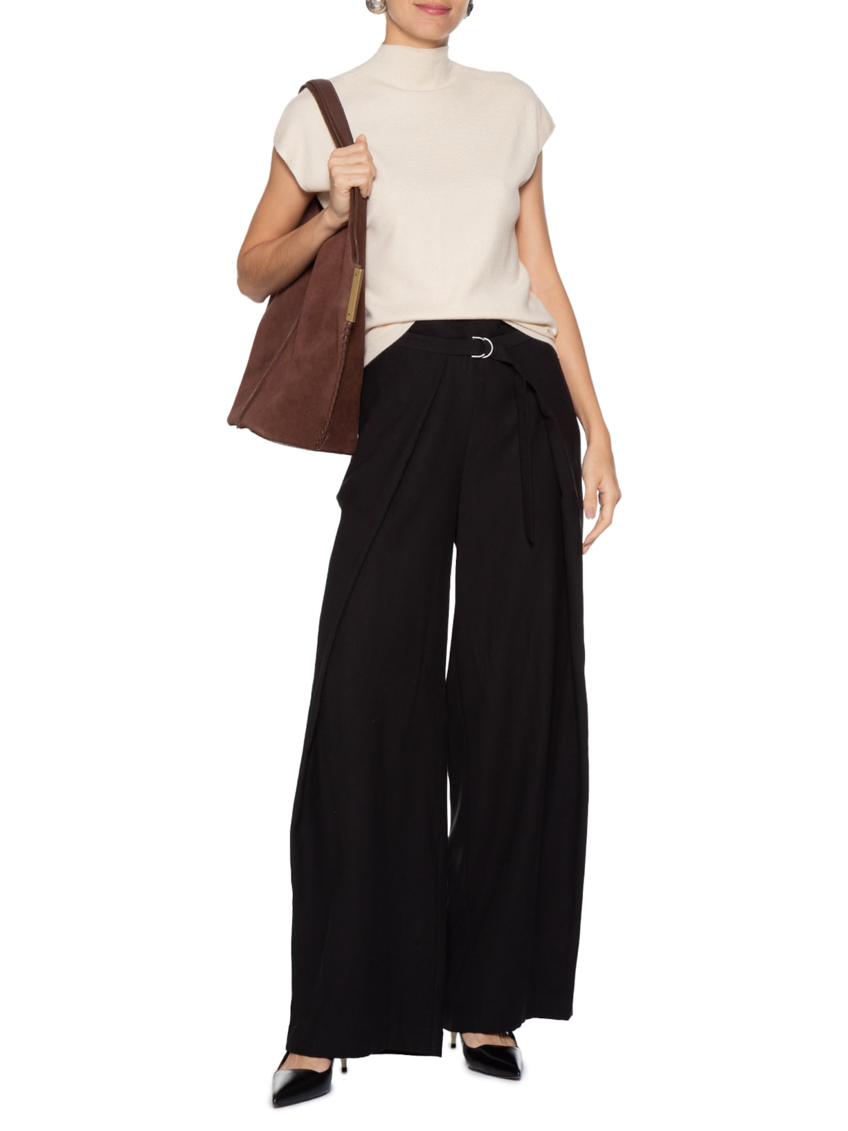 Blusa Feminina Manga Japonesa Em Tricot Off White '2Essential