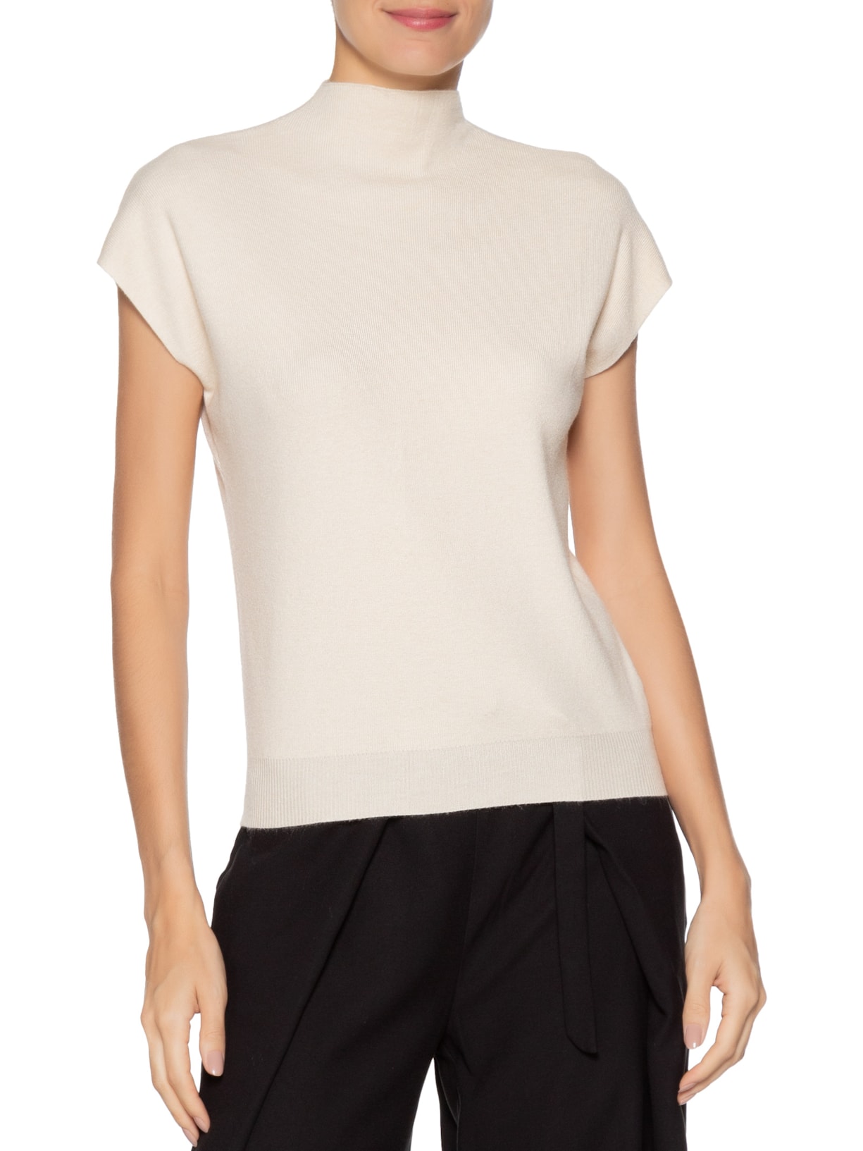 Blusa Feminina Manga Japonesa Em Tricot Off White '2Essential