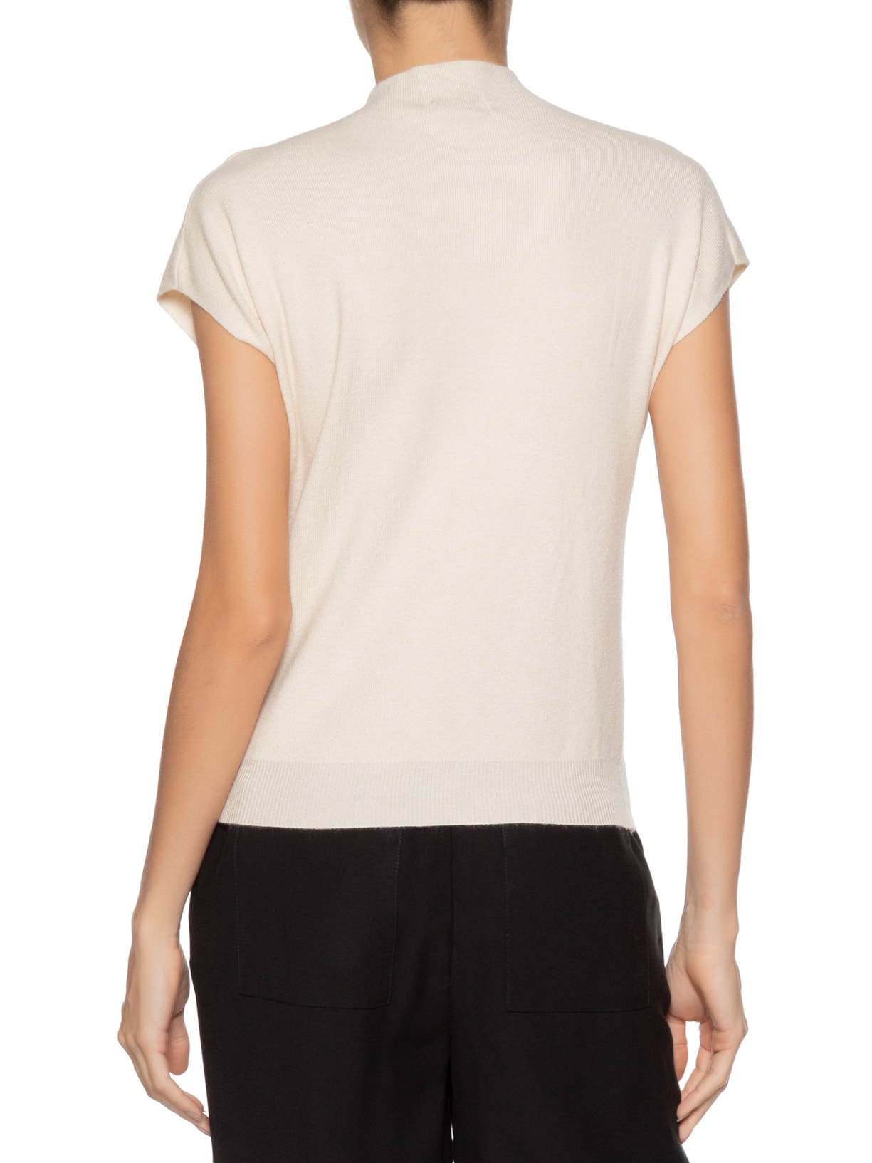 Blusa Feminina Manga Japonesa Em Tricot Off White '2Essential