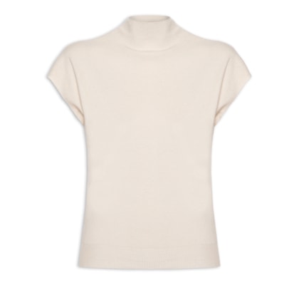 Blusa Feminina Manga Japonesa Em Tricot - Off White