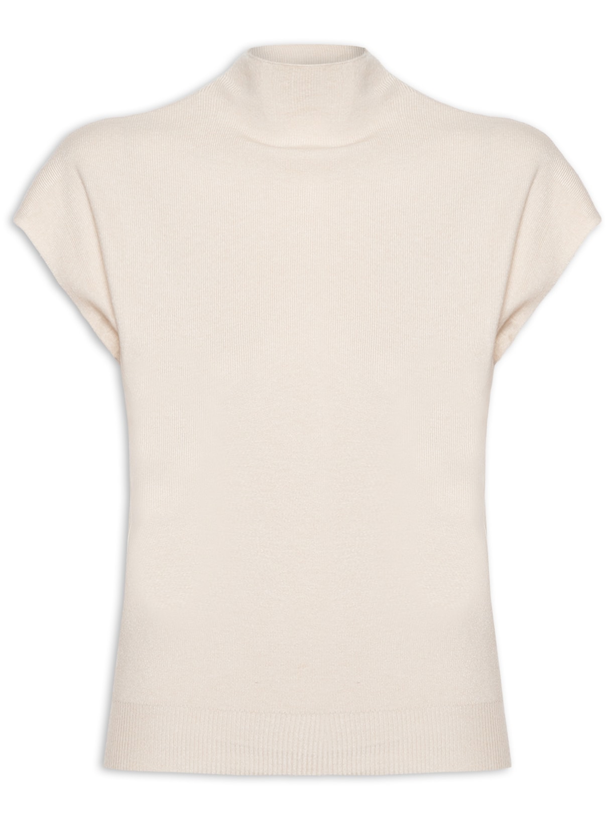 Blusa Feminina Manga Japonesa Em Tricot - Off White
