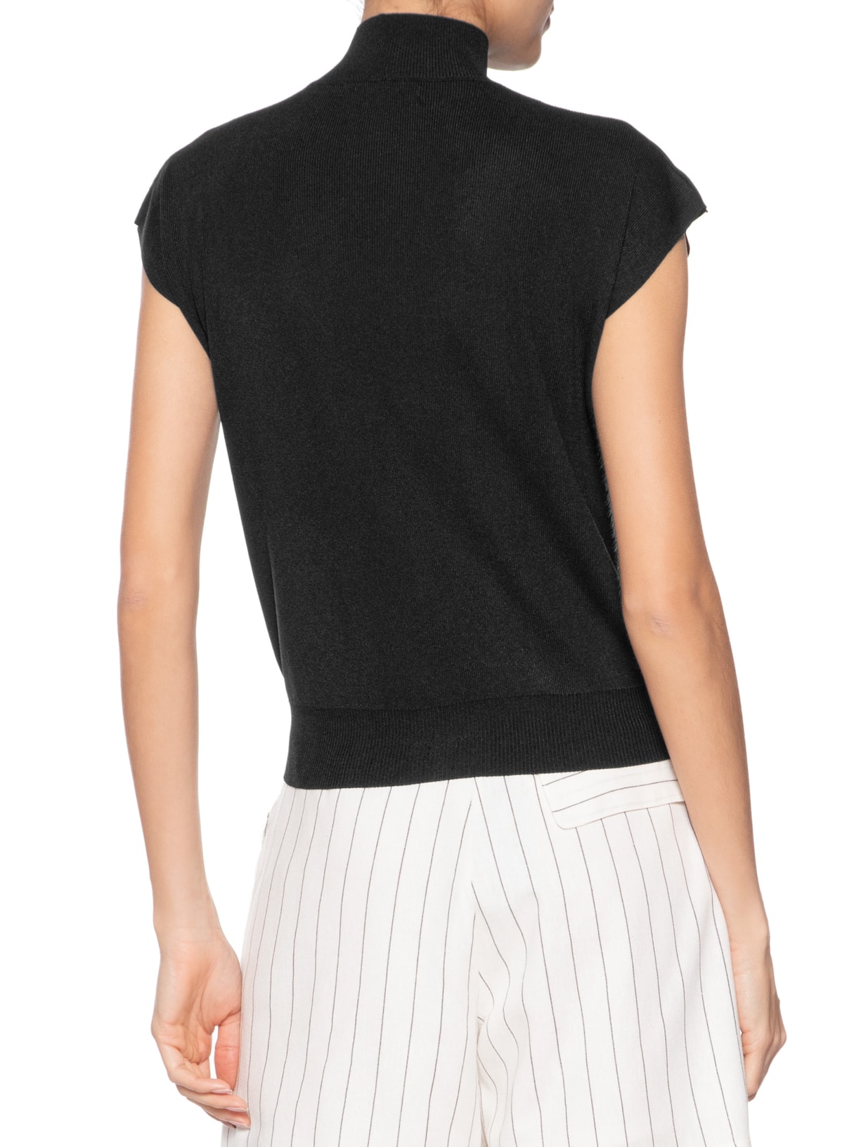 Blusa Feminina Manga Japonesa Em Tricot Preto '2Essential