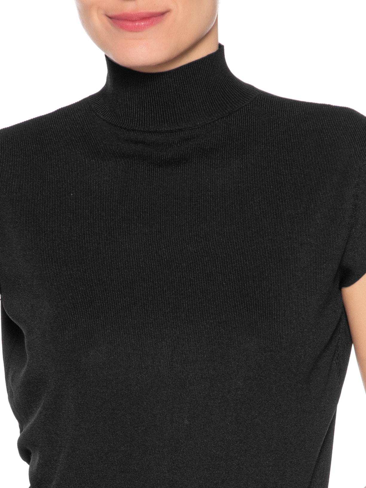 Blusa Feminina Manga Japonesa Em Tricot Preto '2Essential