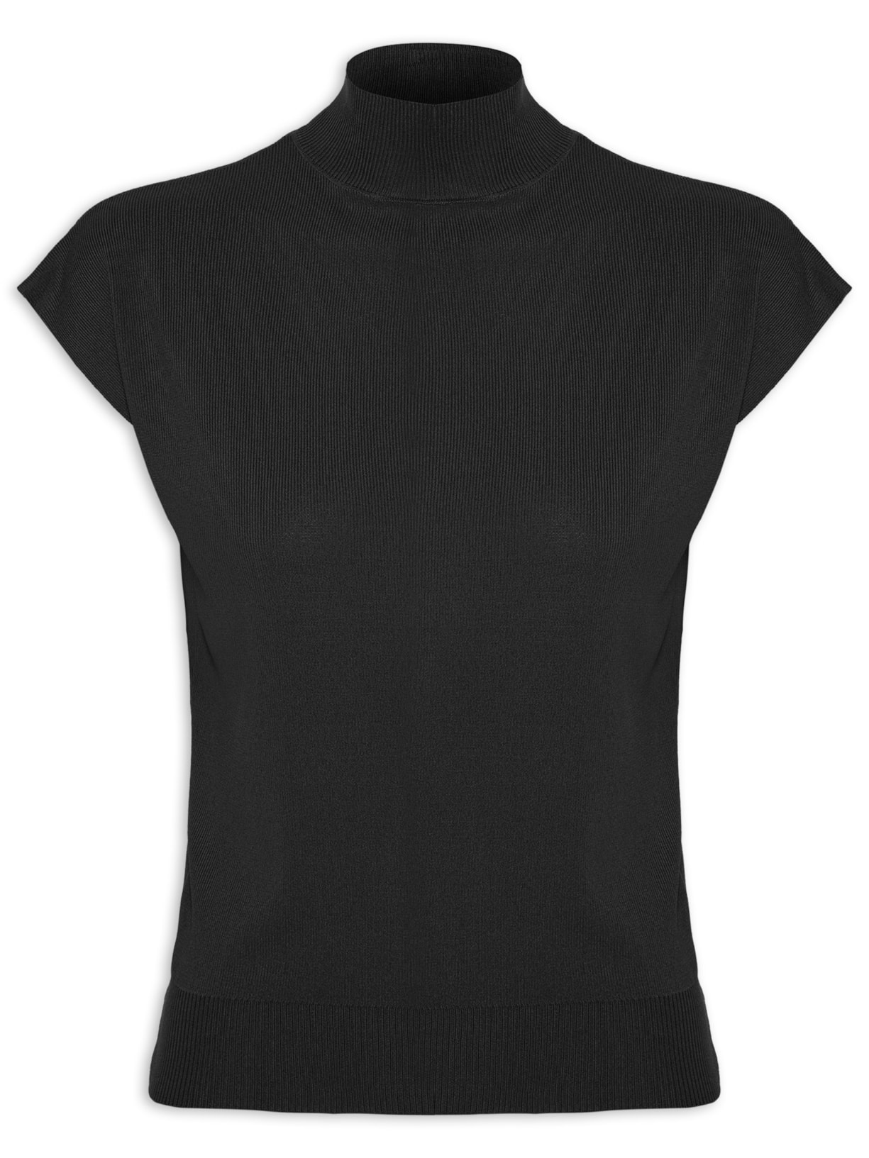 Blusa Feminina Manga Japonesa Em Tricot - Preto