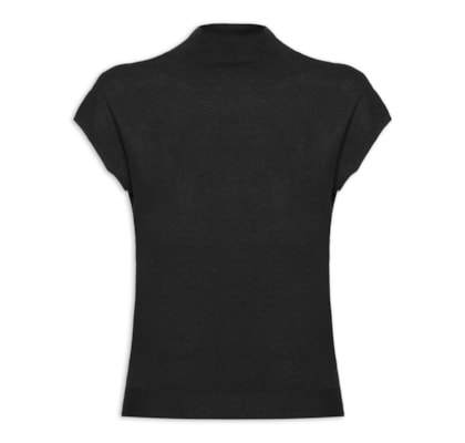 Blusa Feminina Manga Japonesa Em Tricot - Preto