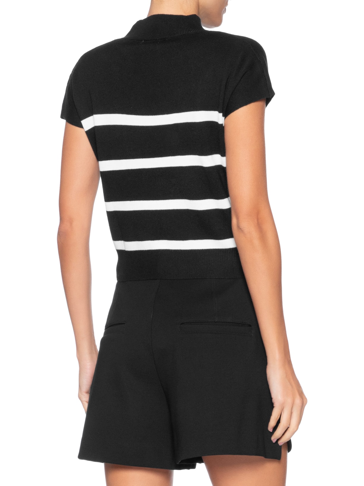 Blusa Feminina Manga Japonesa Em Tricot Preto '2Essential