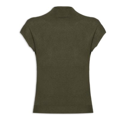 Blusa Feminina Manga Japonesa Em Tricot - Verde