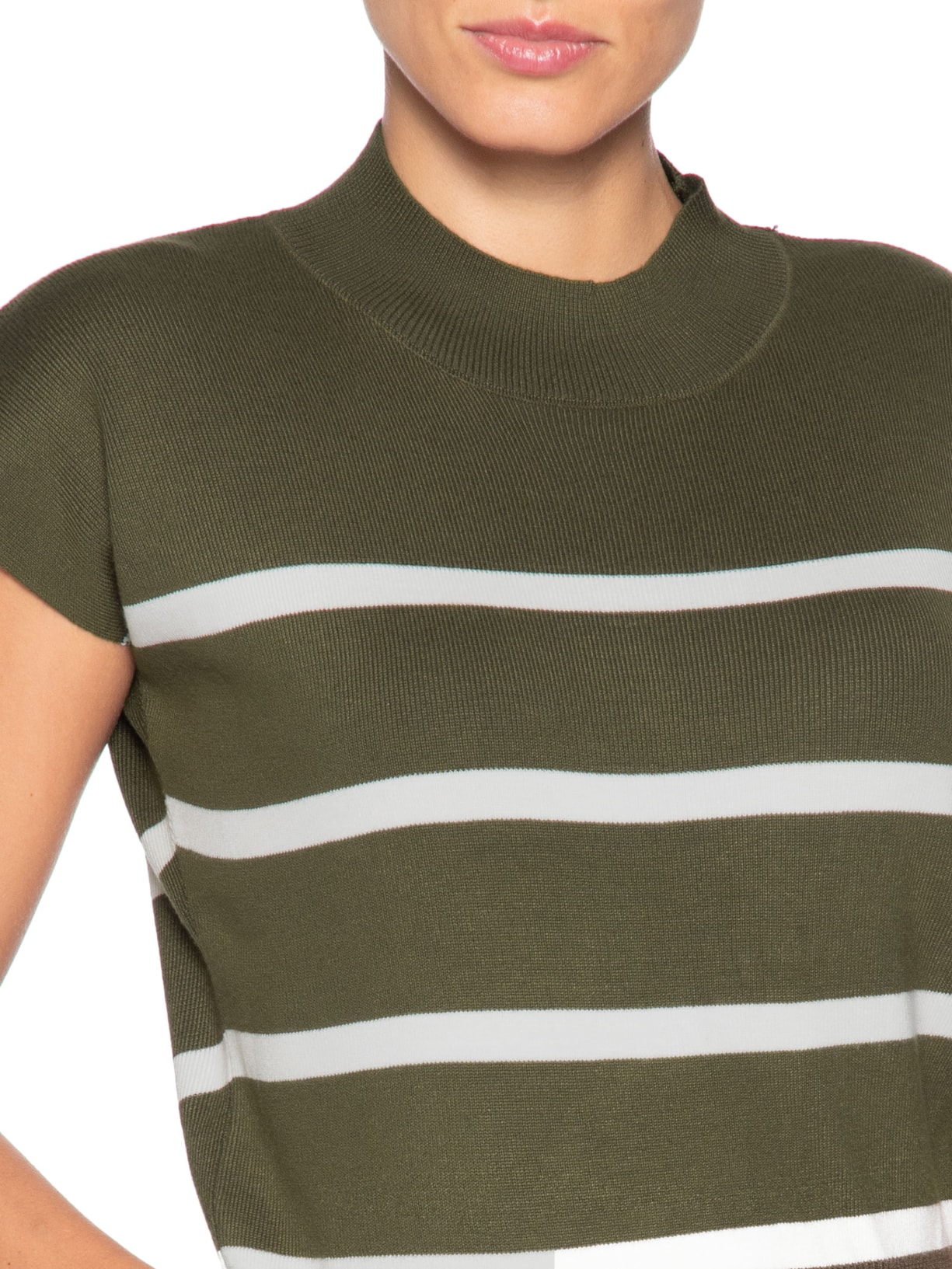 Blusa Feminina Manga Japonesa Em Tricot Verde '2Essential