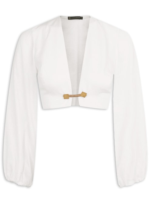 Blusa Feminina Manga Longa Alessia Det - Branco