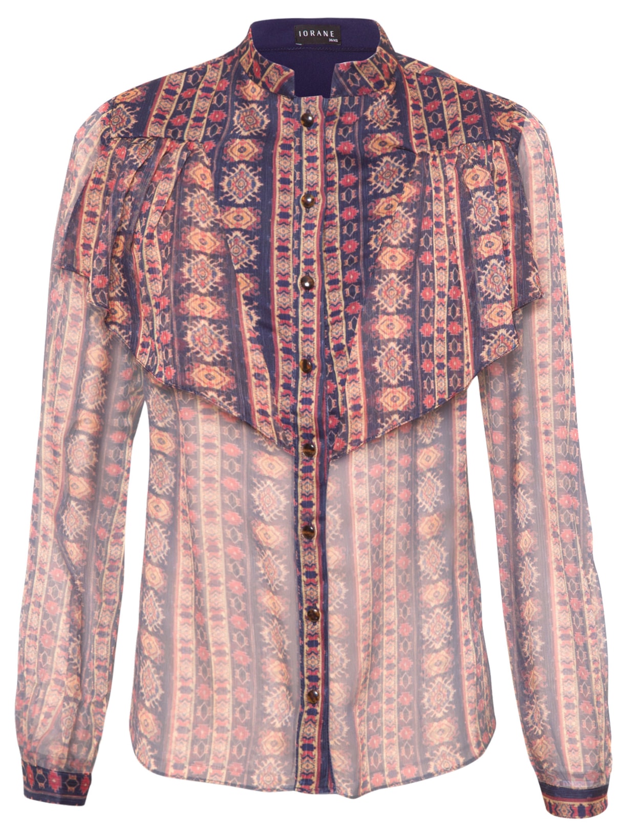 Blusa Feminina Manga Longa Babados - Marrom