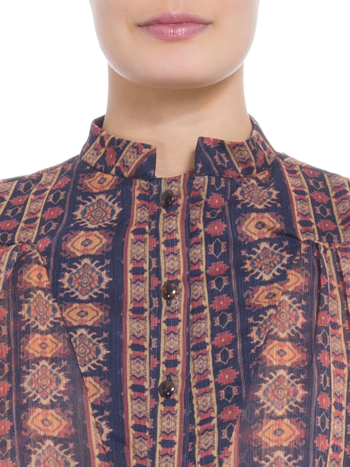 Blusa Feminina Manga Longa Babados Marrom Iorane