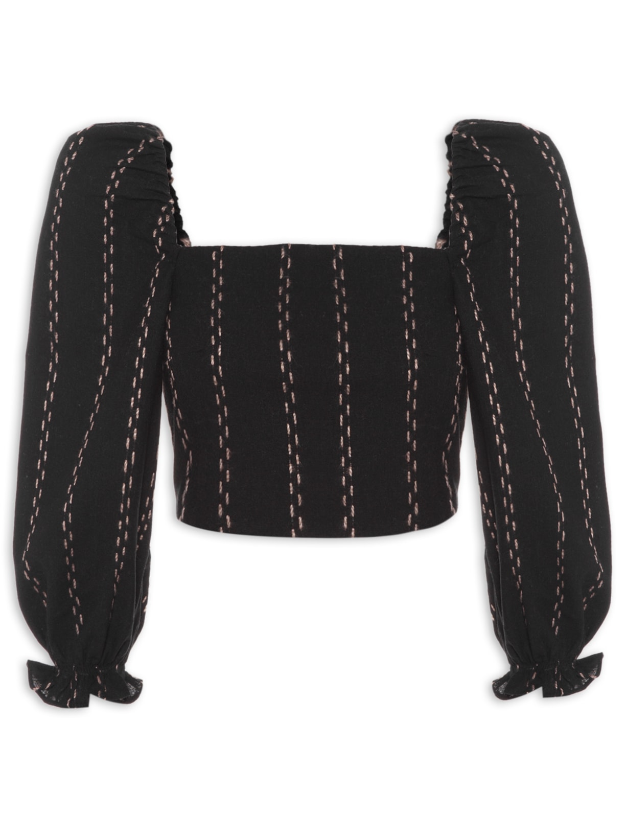 Blusa Feminina Manga Longa Balloon - Preto