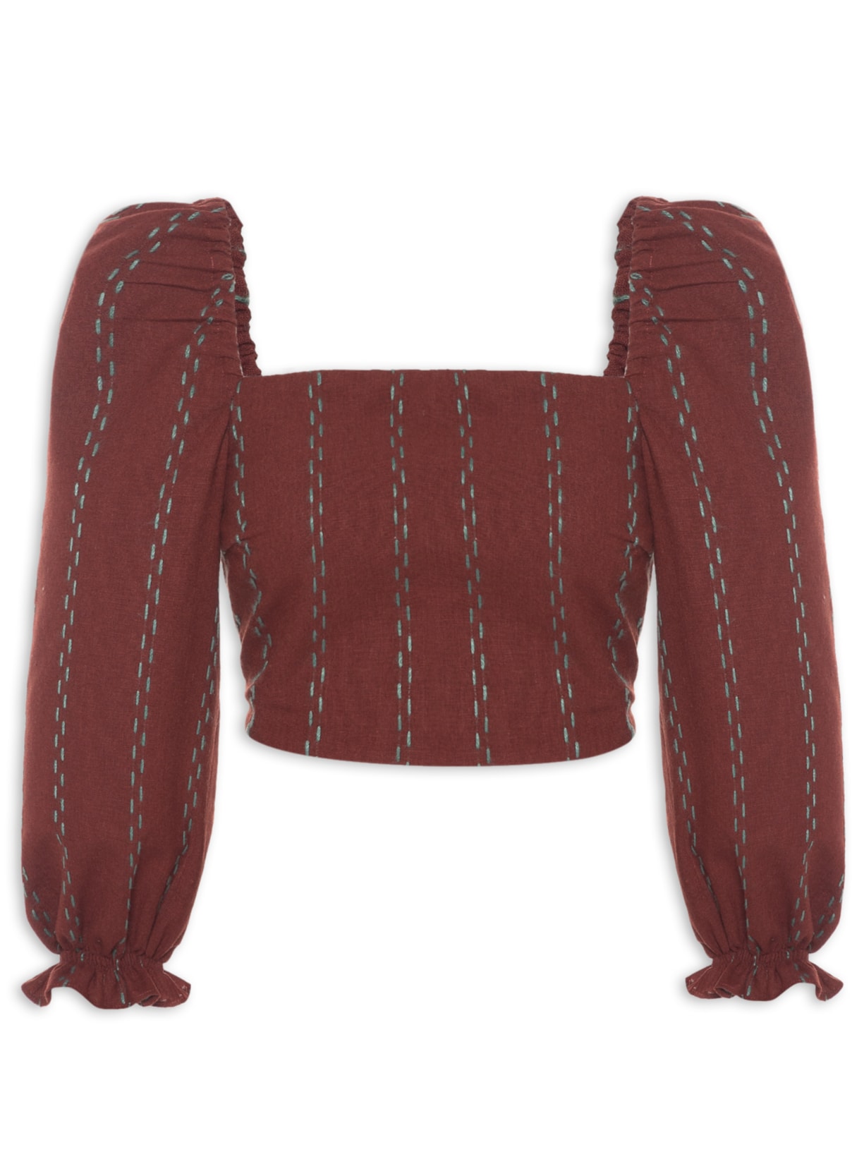 Blusa Feminina Manga Longa Baloon - Marrom