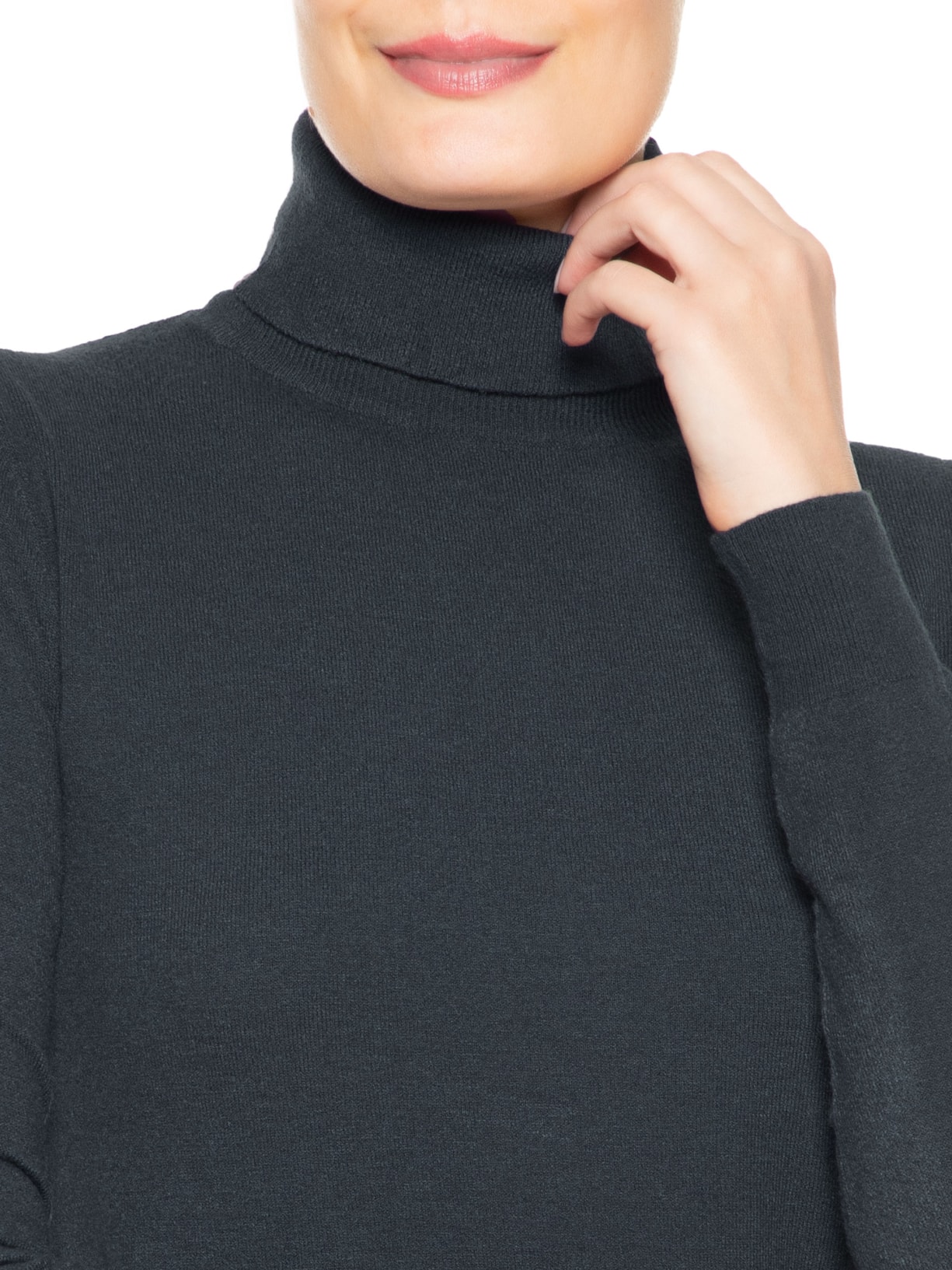 Blusa Feminina Manga Longa Blend Cashmere Cinza Market 33