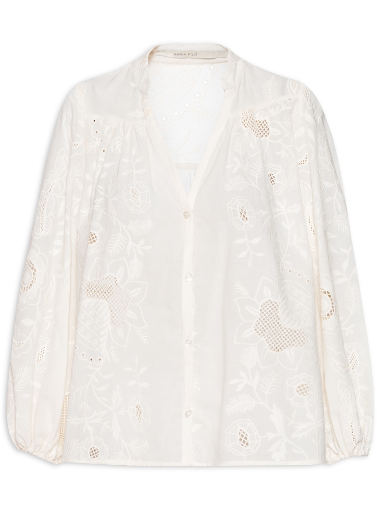 Blusa Feminina Manga Longa Bordado Jay - Bege