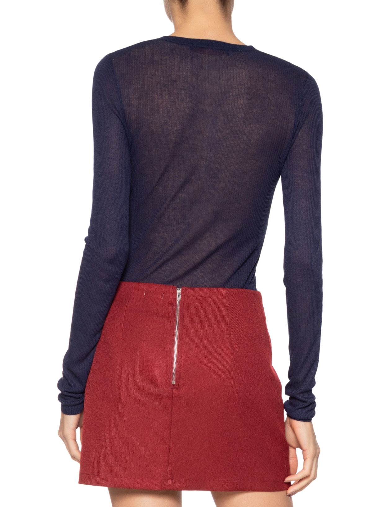 Blusa Feminina Manga Longa Caneado Botão Azul Animale
