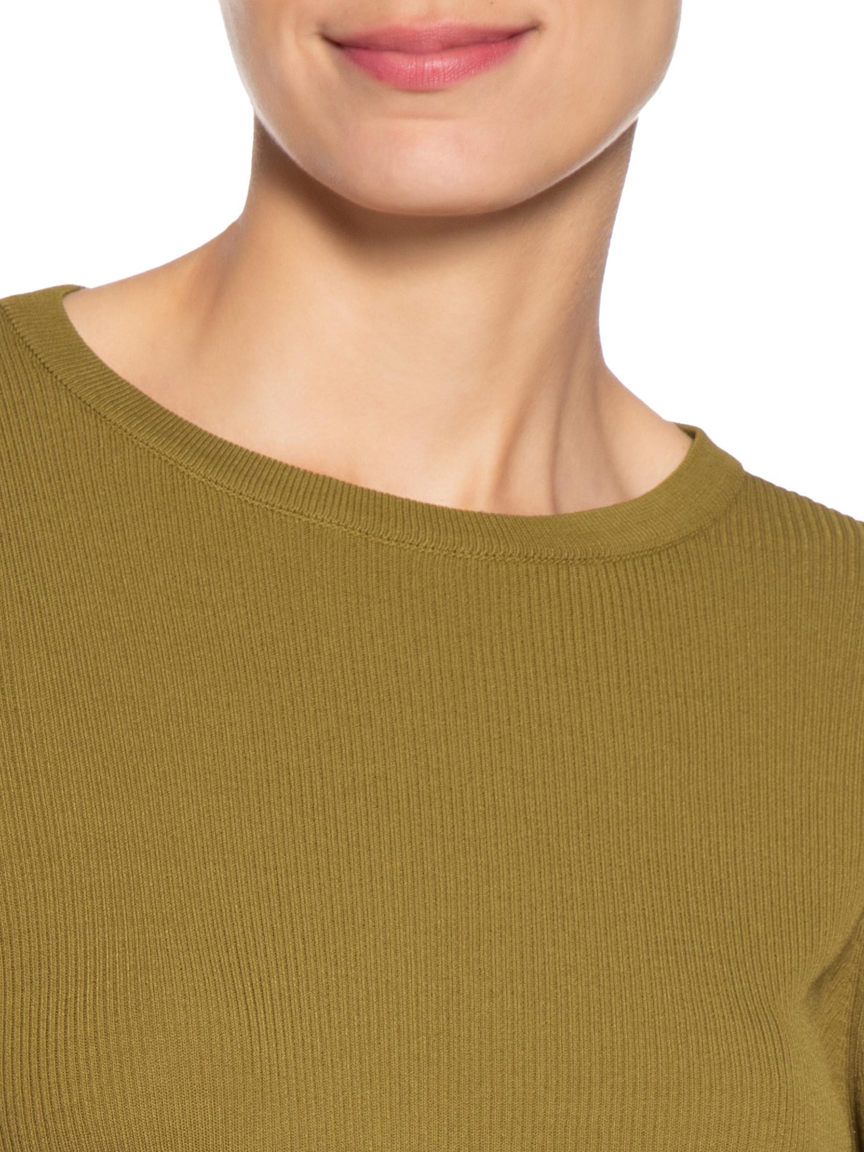 Blusa Feminina Manga Longa Canelado De Tricot Verde Animale