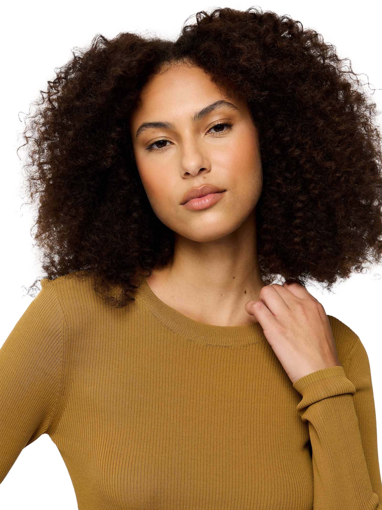 Blusa Feminina Manga Longa Canelado De Tricot Verde Animale