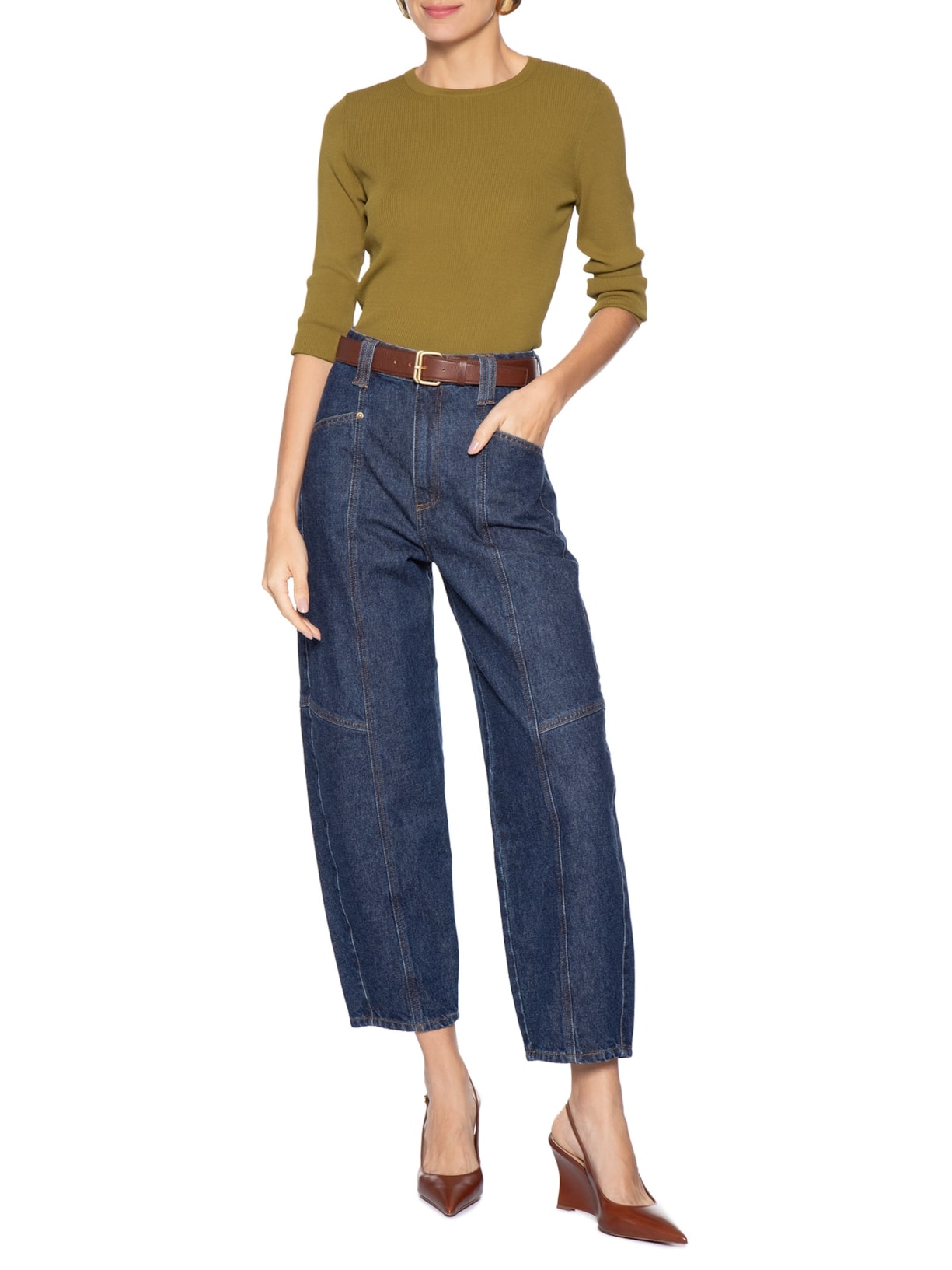 Blusa Feminina Manga Longa Canelado De Tricot Verde Animale