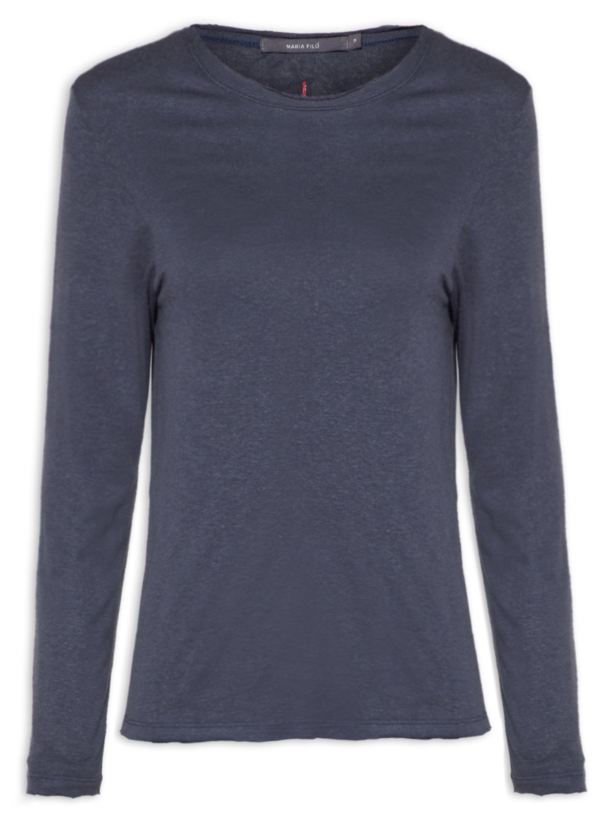 Blusa Feminina Manga Longa Cava Deslocada - Azul