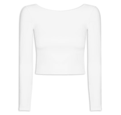 Blusa Feminina Manga Longa Classic Sports - Branco