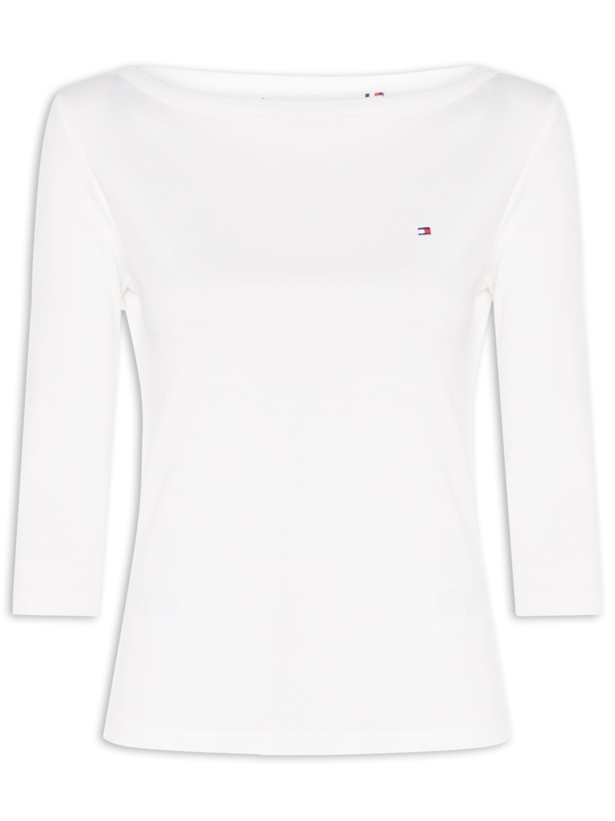 Blusa Feminina Manga Longa Cody Boat-NK 3/4 SLV Branco Tommy Hilfiger