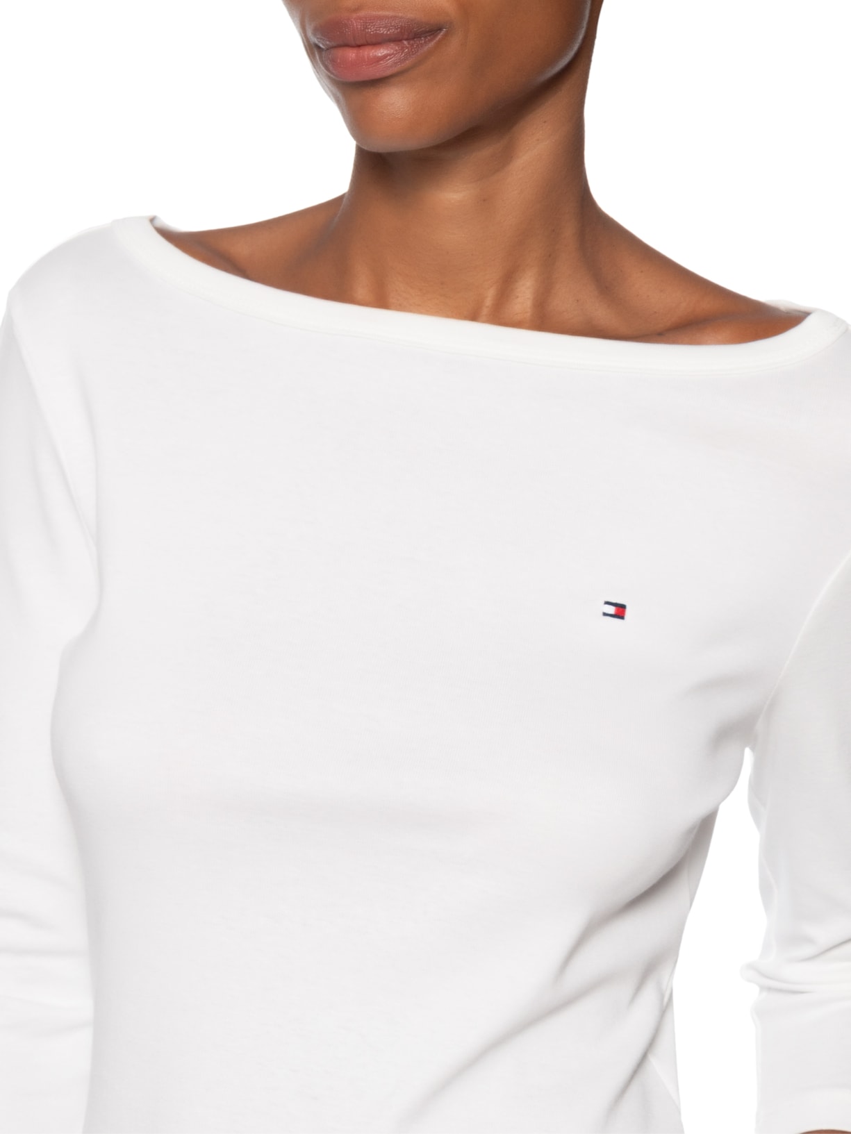 Blusa Feminina Manga Longa Cody Boat-NK 3/4 SLV Branco Tommy Hilfiger