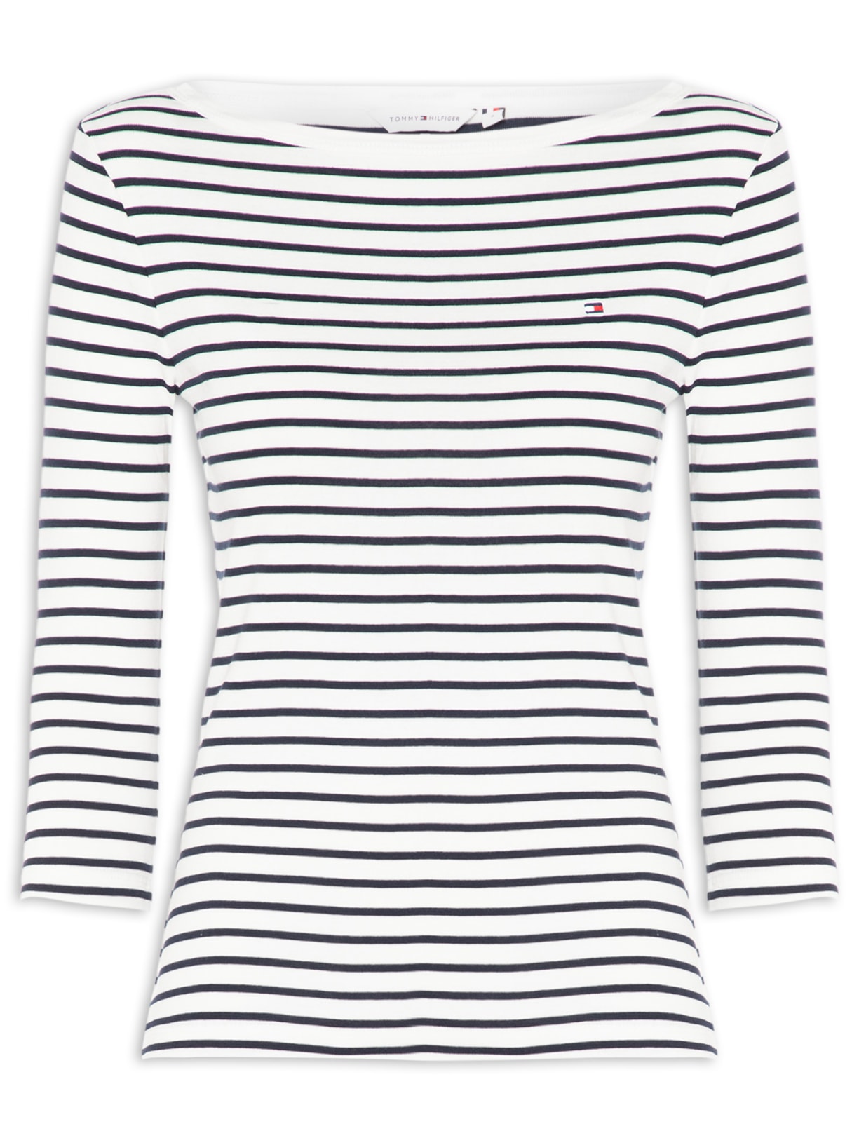 Blusa Feminina Manga Longa Cody Boat-NK 3/4 SLV Branco Tommy Hilfiger