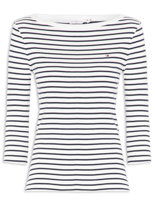 Blusa Feminina Manga Longa Cody Boat-NK 3/4 SLV - Branco
