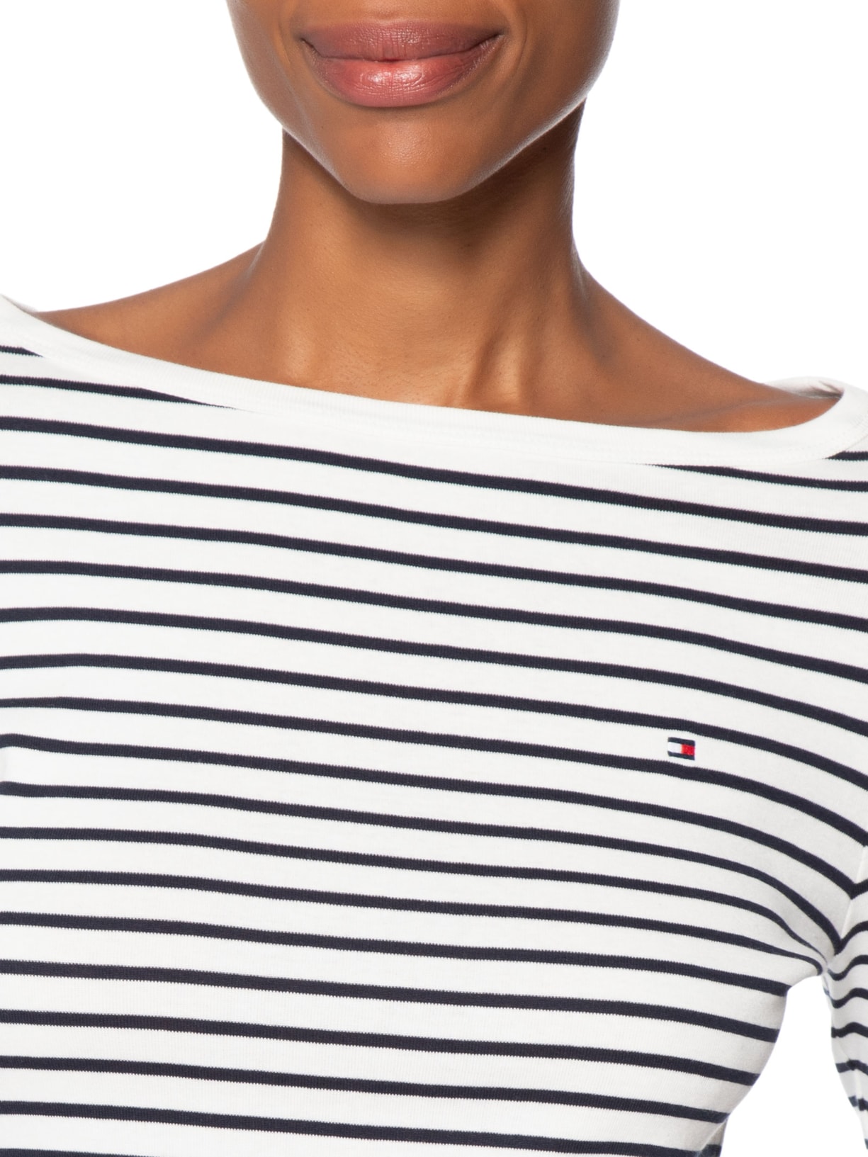 Blusa Feminina Manga Longa Cody Boat-NK 3/4 SLV Branco Tommy Hilfiger