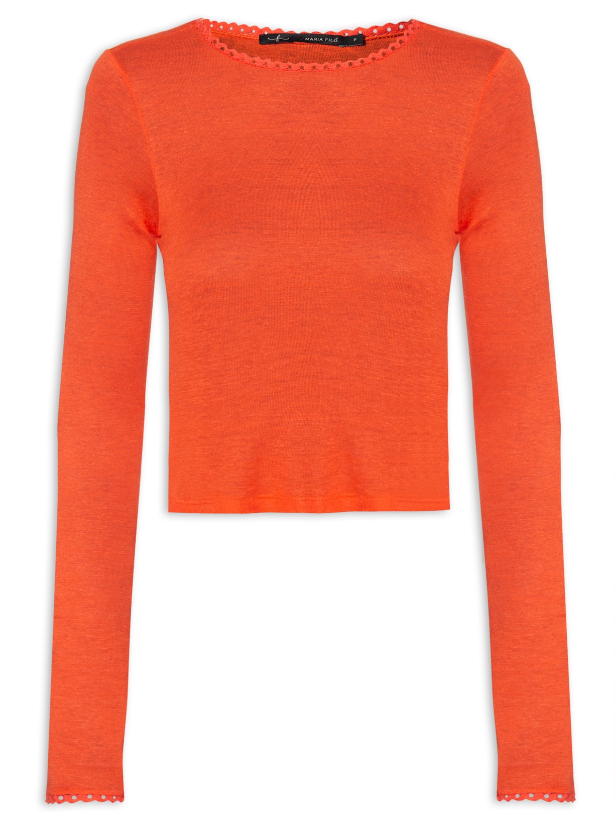 Blusa Feminina Manga Longa Color - Laranja