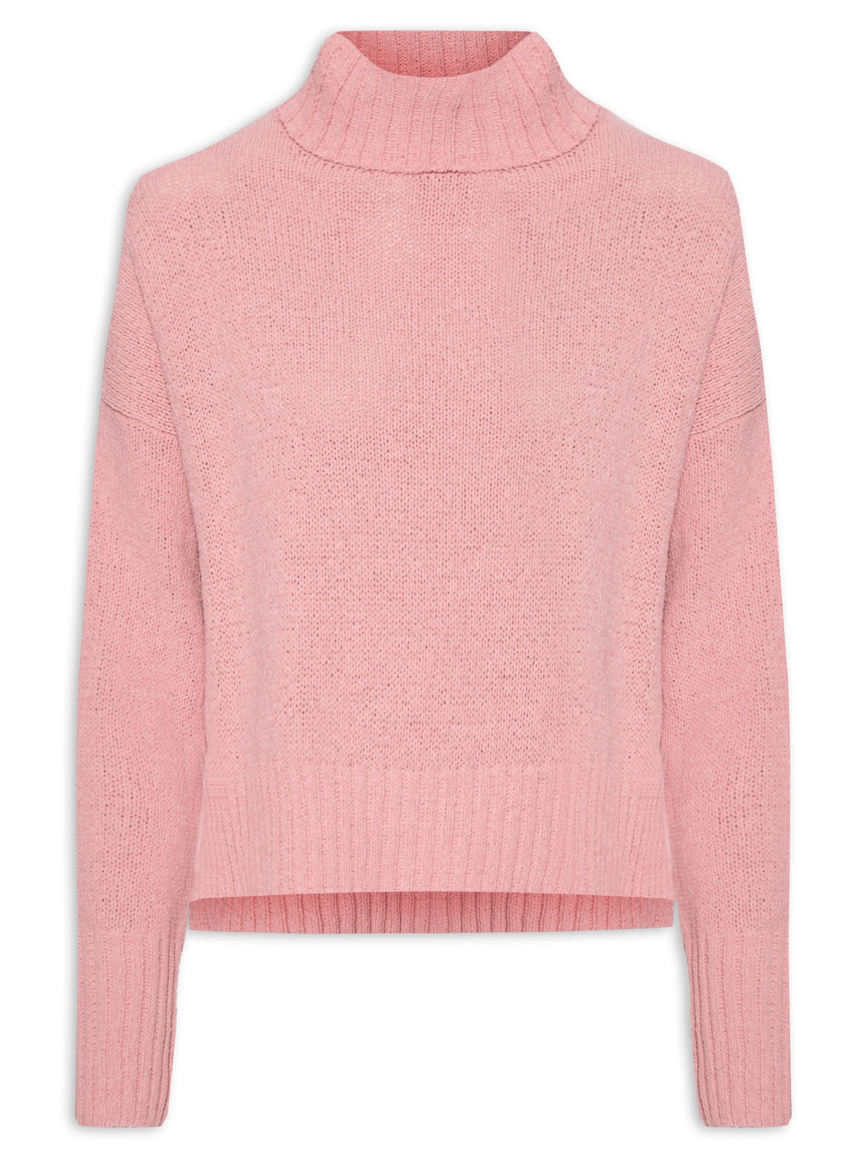 Blusa Feminina Manga Longa Com Gola Alta - Rosa