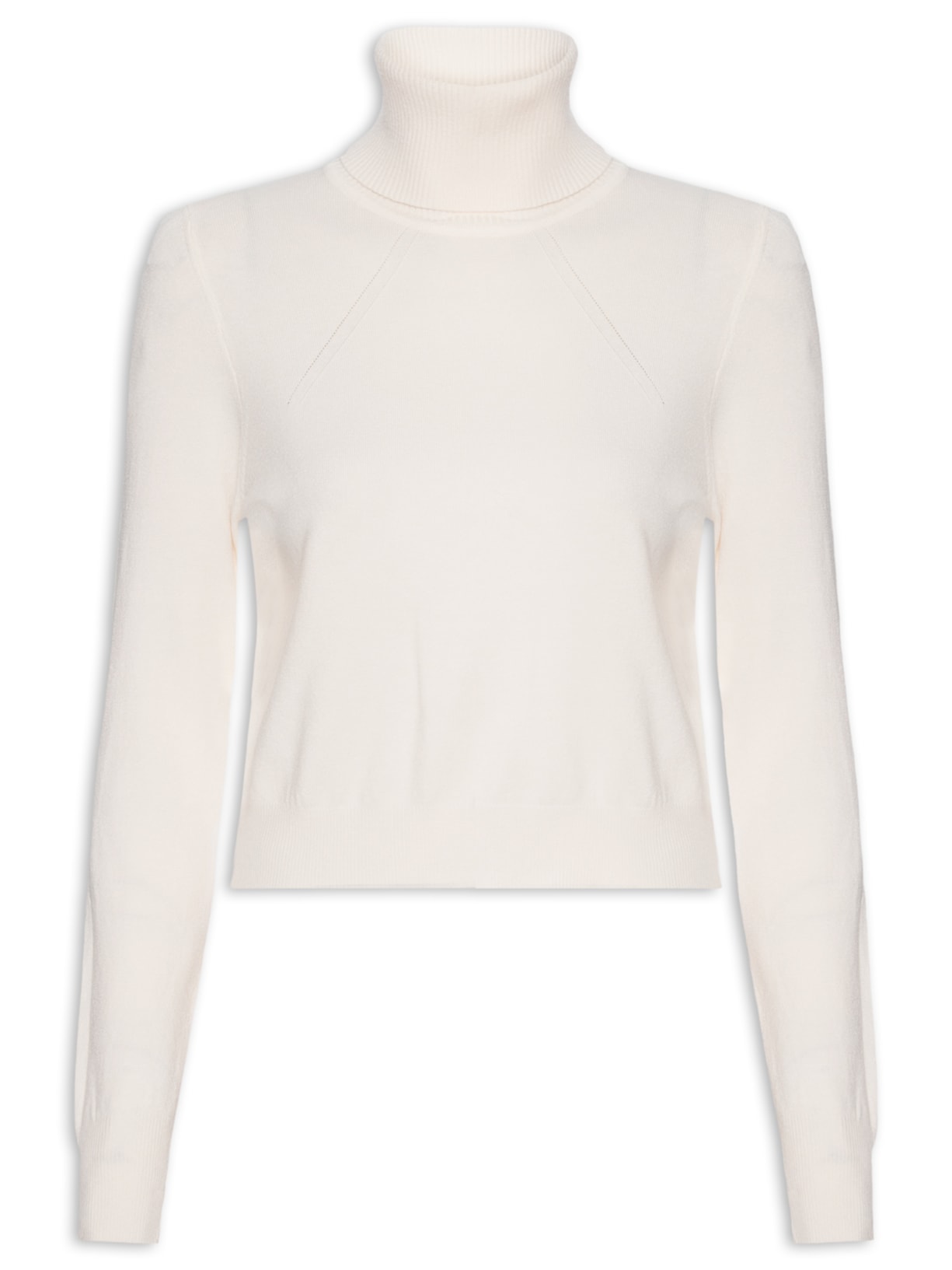 Blusa Feminina Manga Longa E Gola Alta - Off White