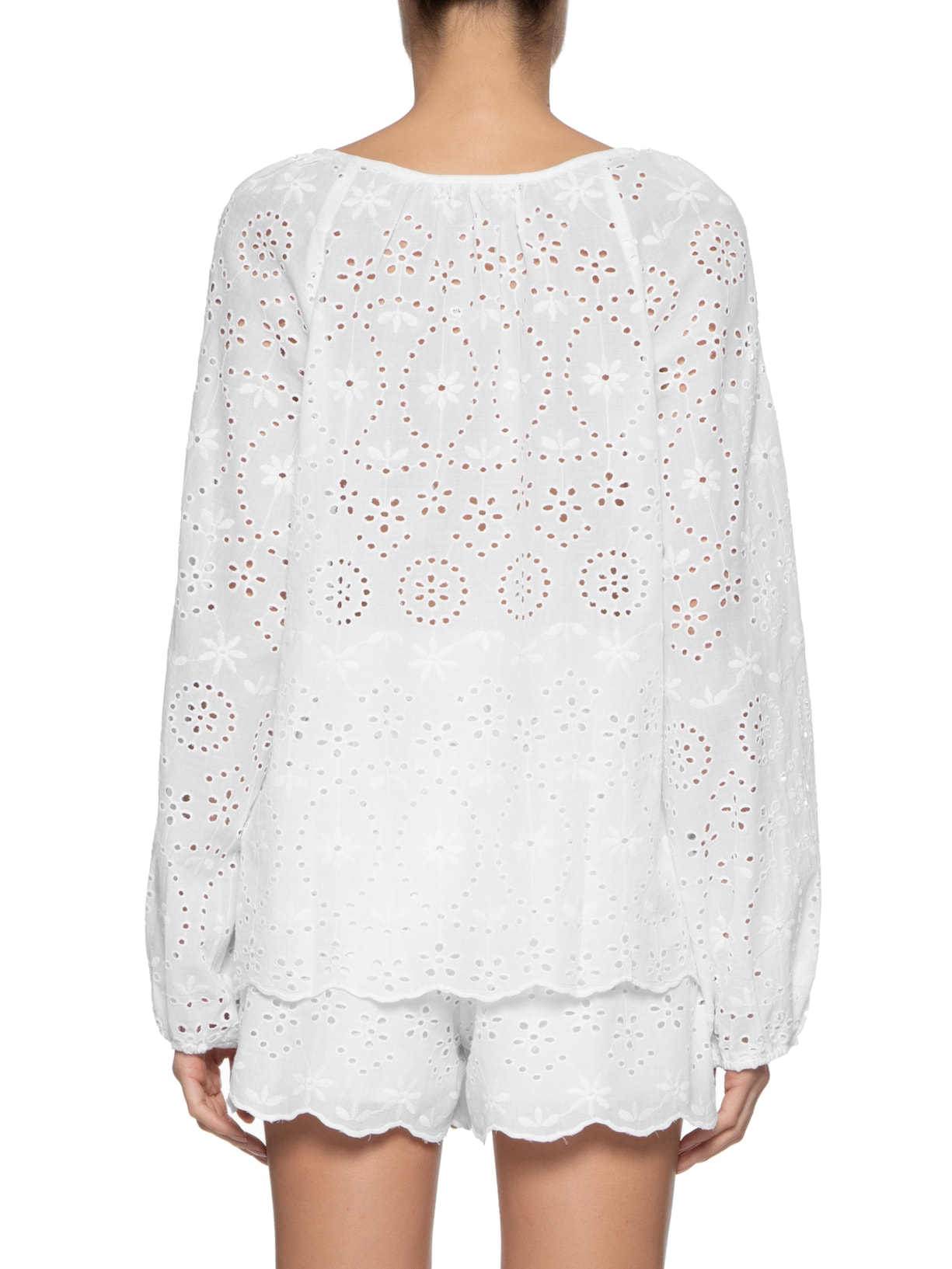 Blusa Feminina Manga Longa Em Laise Branco '2Essential