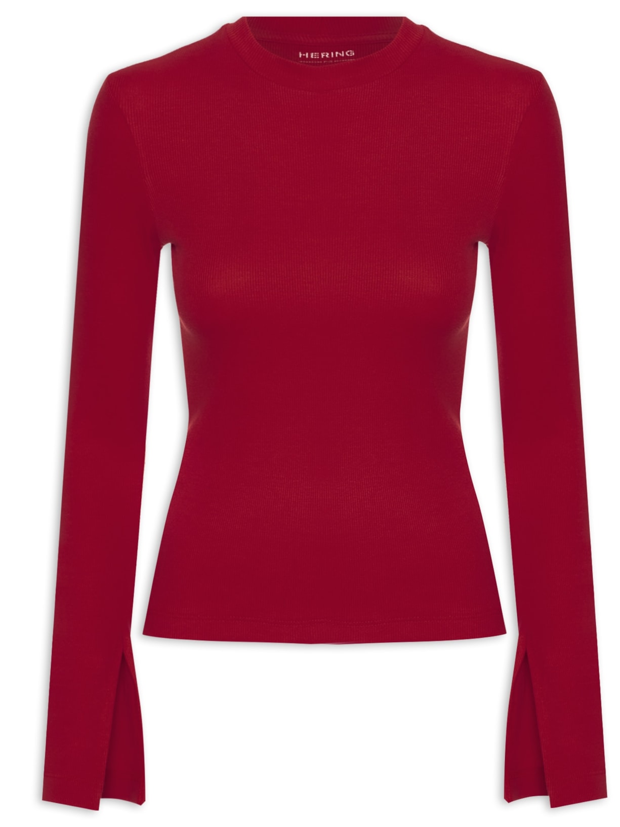 Blusa Feminina Manga Longa Em Ribana - Vermelho
