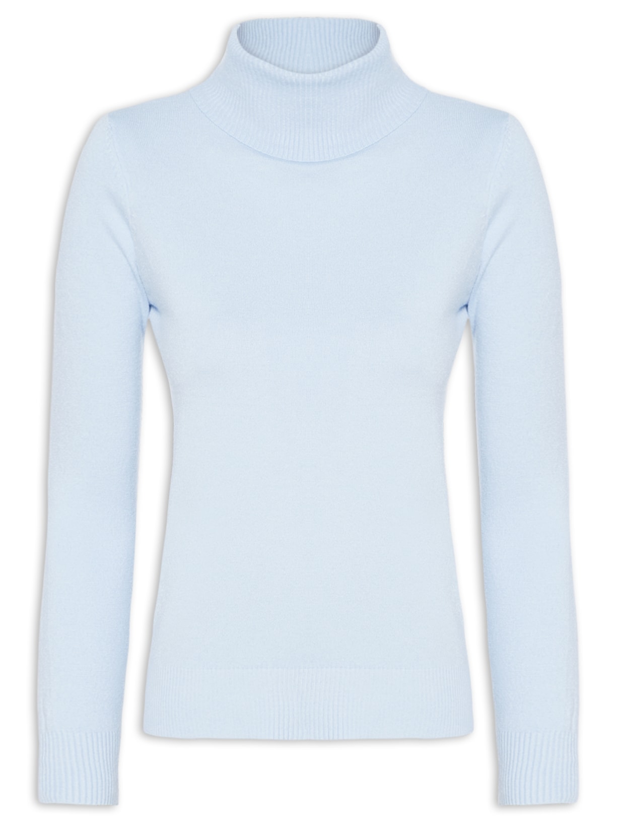 Blusa Feminina Manga Longa Em Tricot - Azul