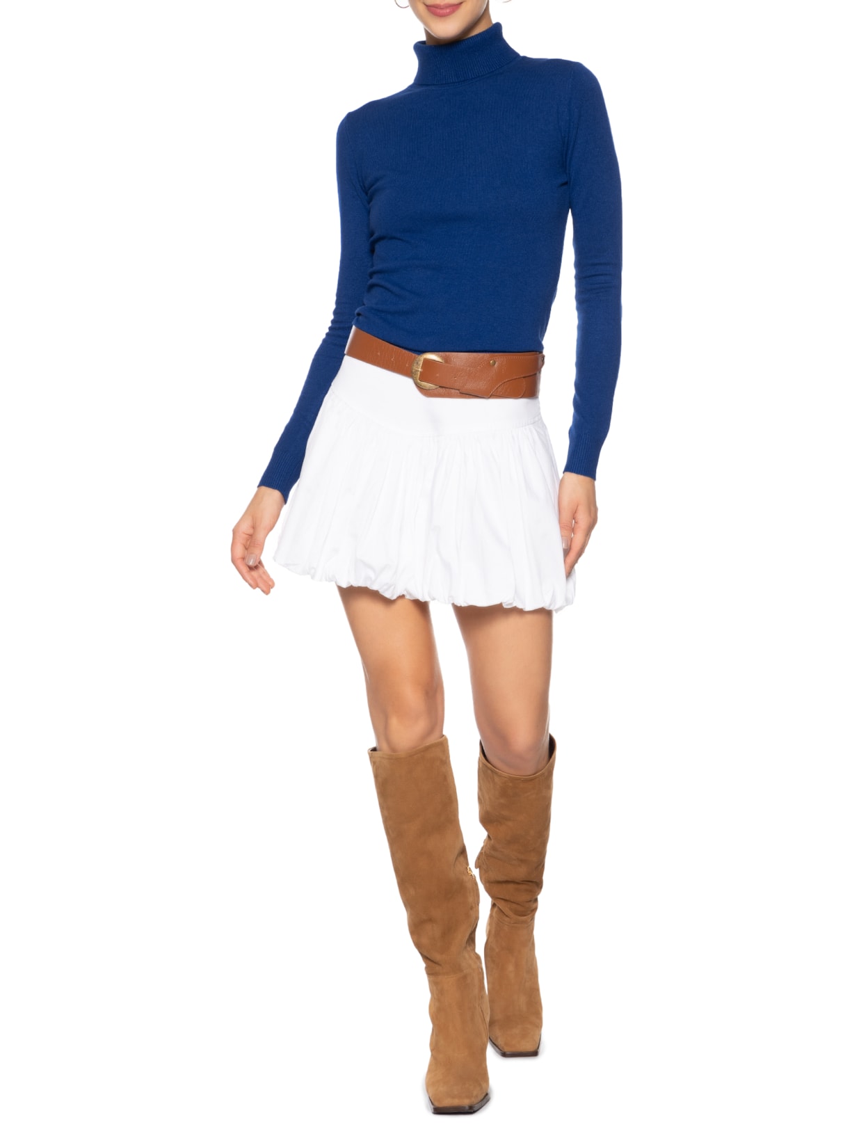 Blusa Feminina Manga Longa em Tricot Azul Market 33