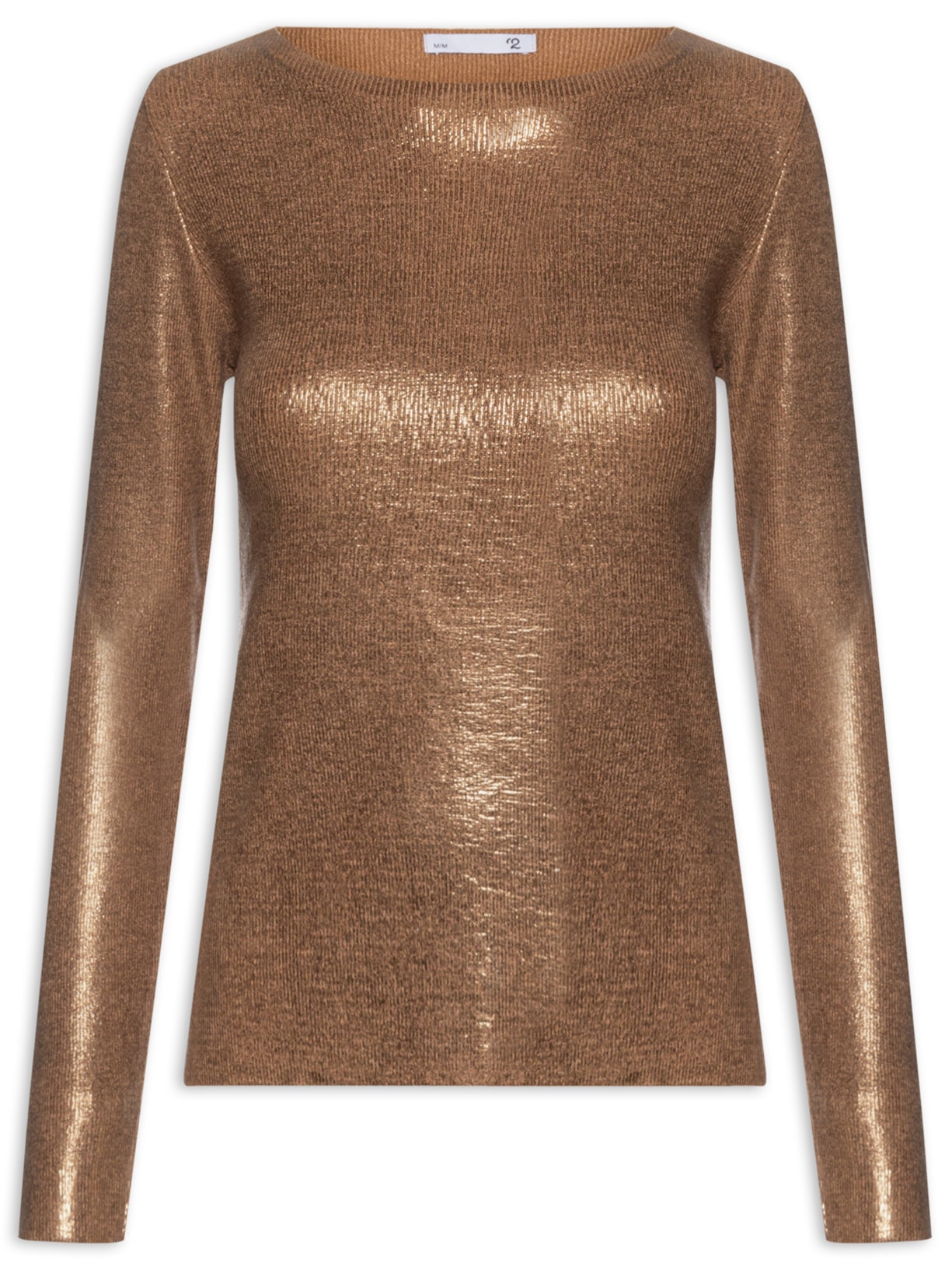 Blusa Feminina Manga Longa Em Tricot - Bege