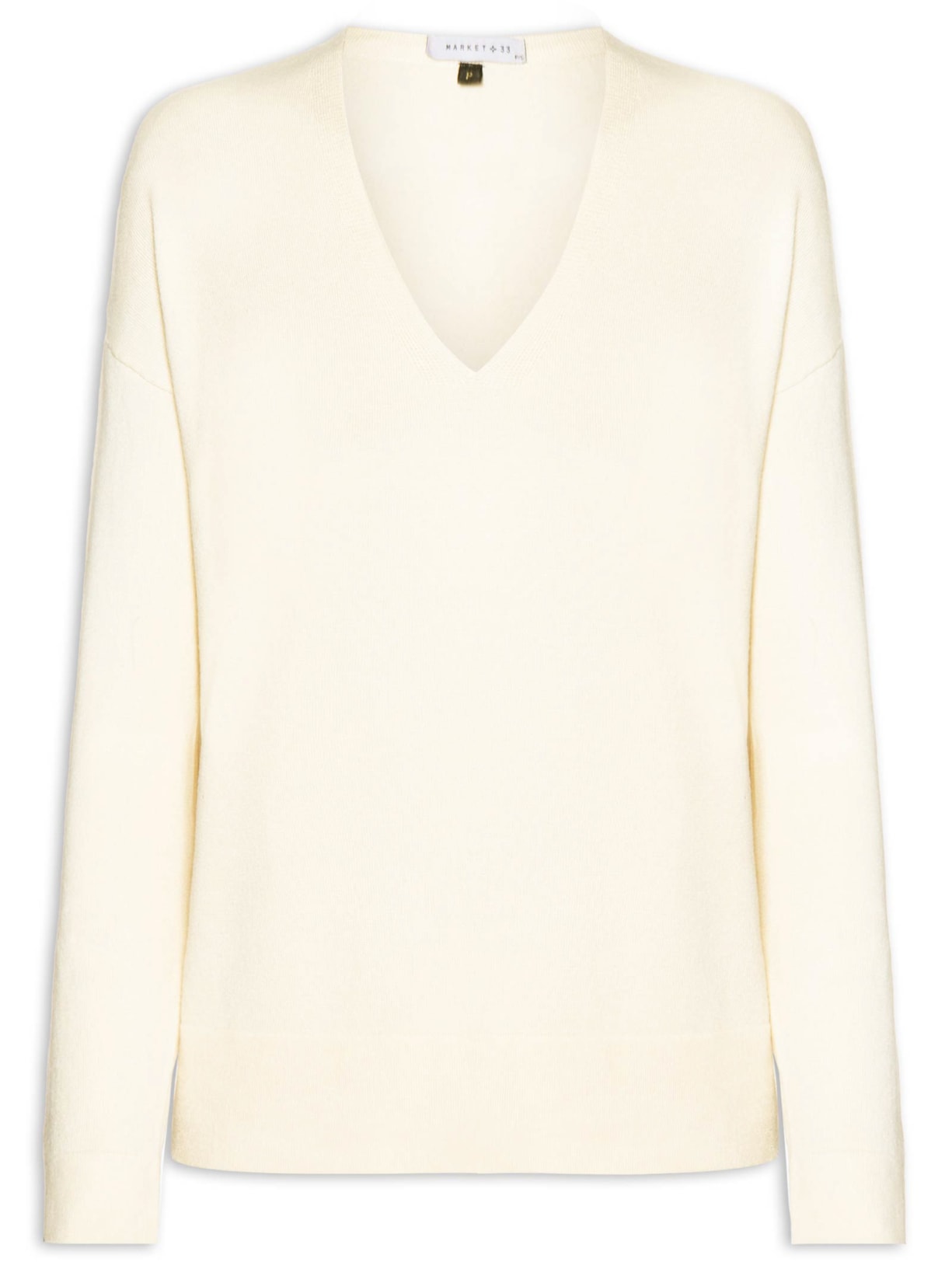 Blusa Feminina Manga Longa em Tricot Bege Market 33