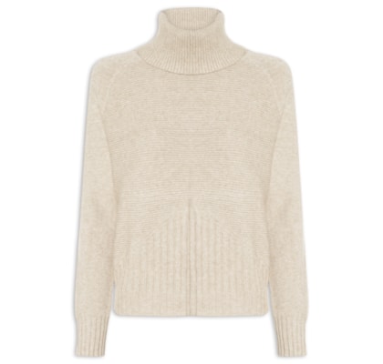 Blusa Feminina Manga Longa Em Tricot - Bege