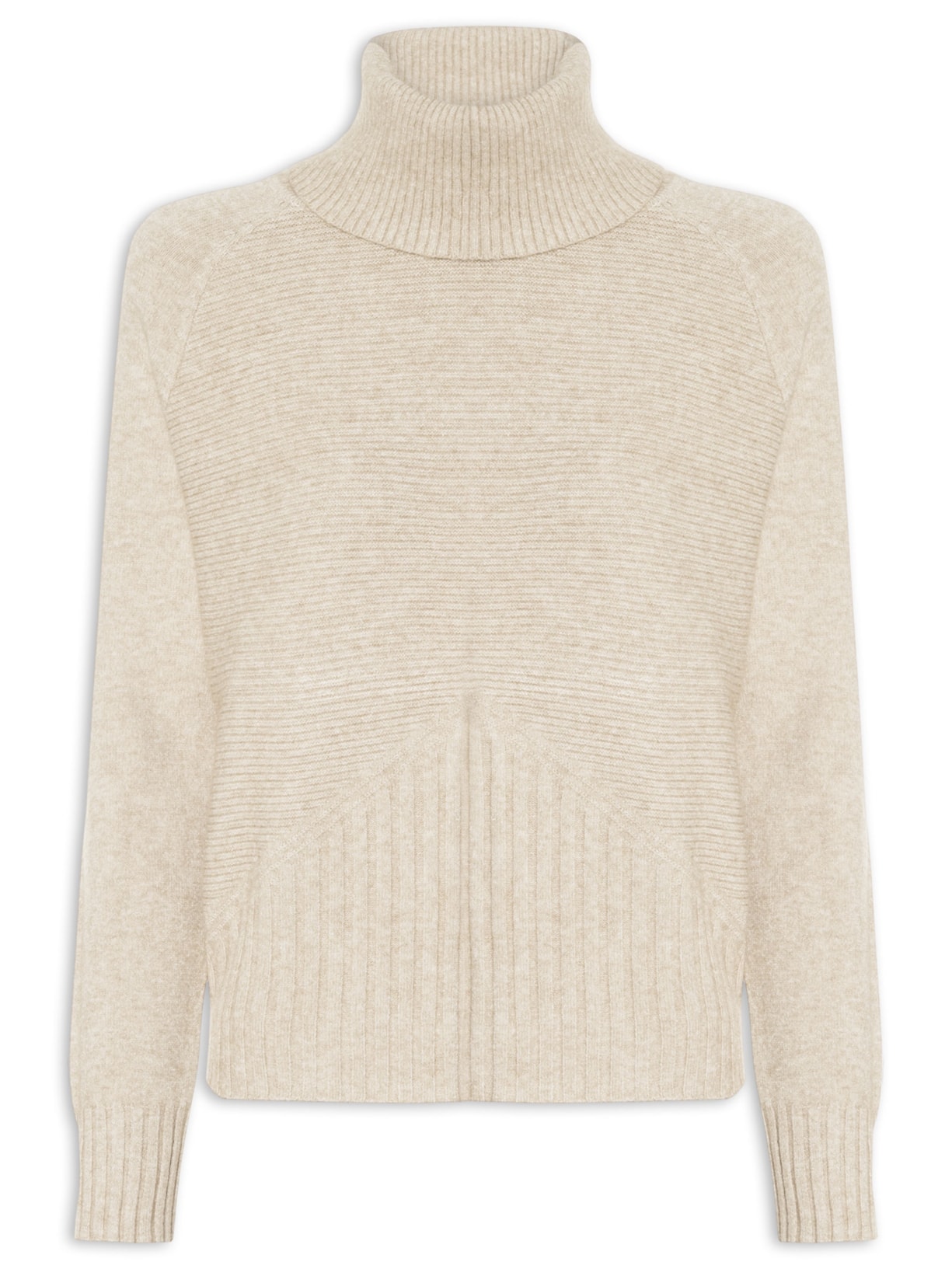 Blusa Feminina Manga Longa Em Tricot - Bege