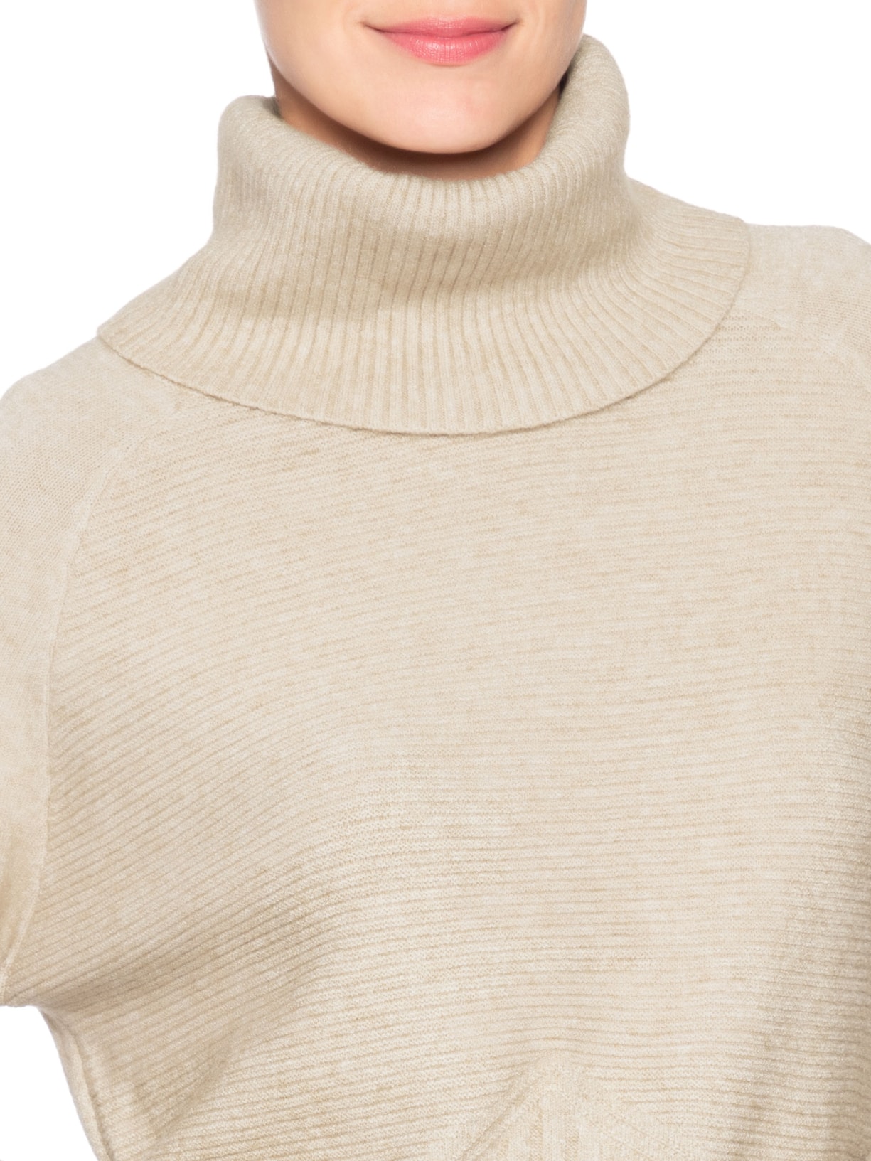 Blusa Feminina Manga Longa Em Tricot Bege Market 33