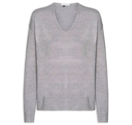 Blusa Feminina Manga Longa em Tricot - Cinza